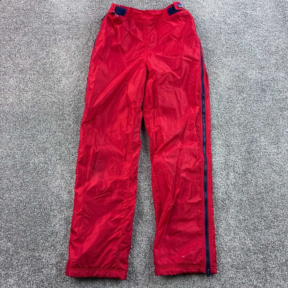 Vintage Patagonia Ski Pants Women's Small P Red Nylon Fleece Lined Full Zip Snow